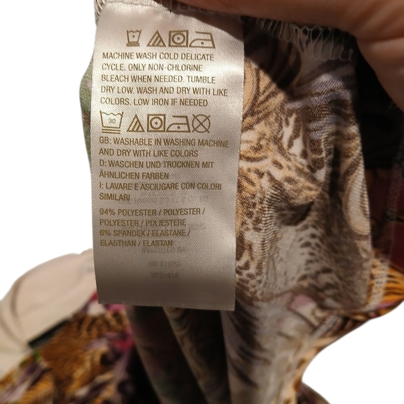 Attitudes By Renee Button Down Midi Dress Jungle Small Petite Tiger Cat Artsy - Picture 8 of 12